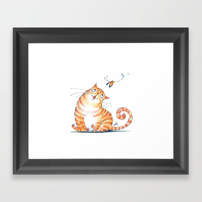 Butterfly Cat Framed Art Print