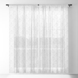 Black and white one line minimalistic bunnies Sheer Curtain