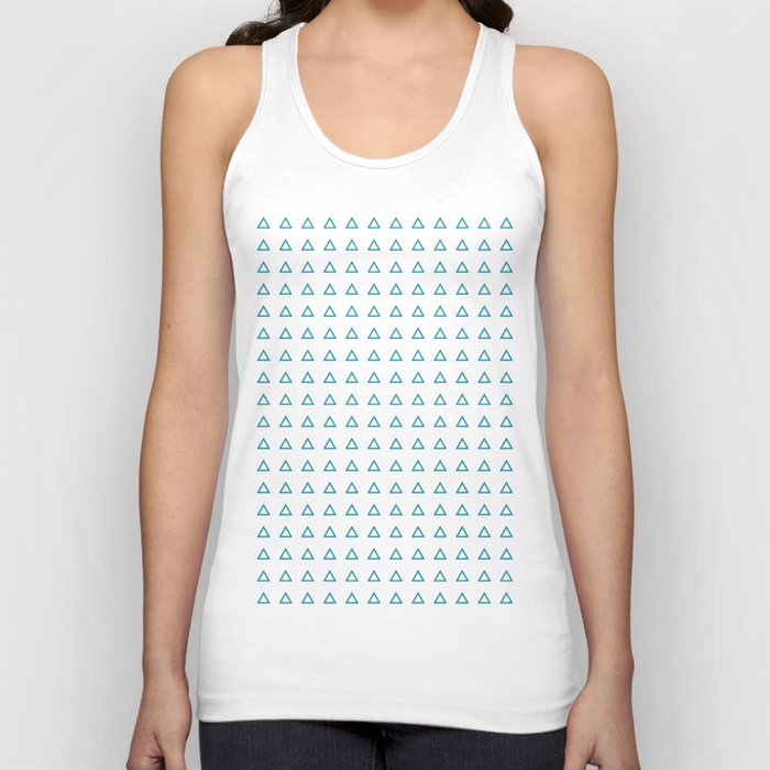 Outline of cyan triangles in columns and rows Tank Top