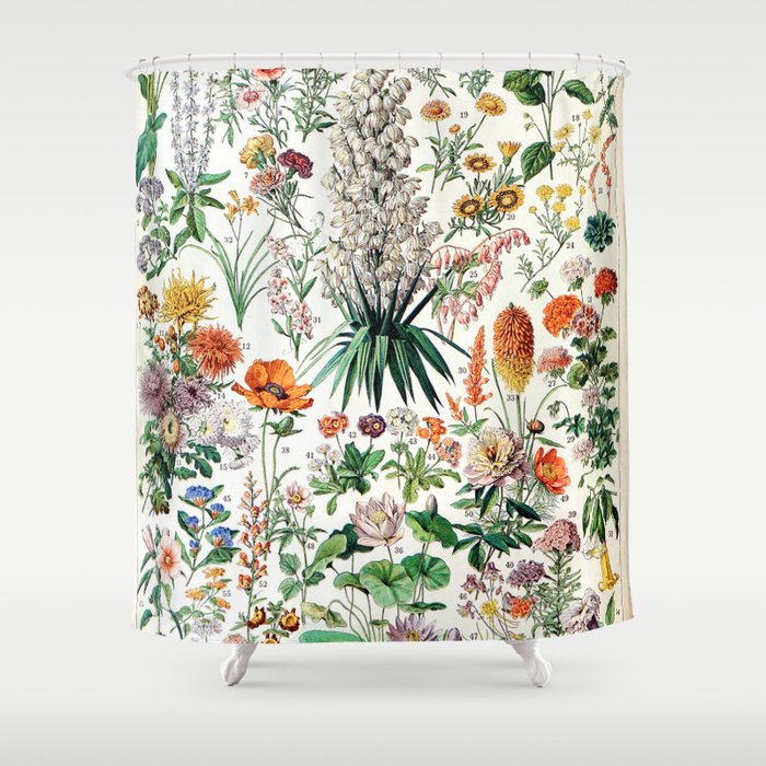 Adolphe Millot Fleurs B French Vintage Poster Shower Curtain