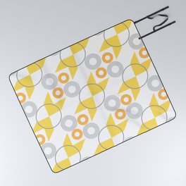 Grey and yellow abstract design Picnic Blanket