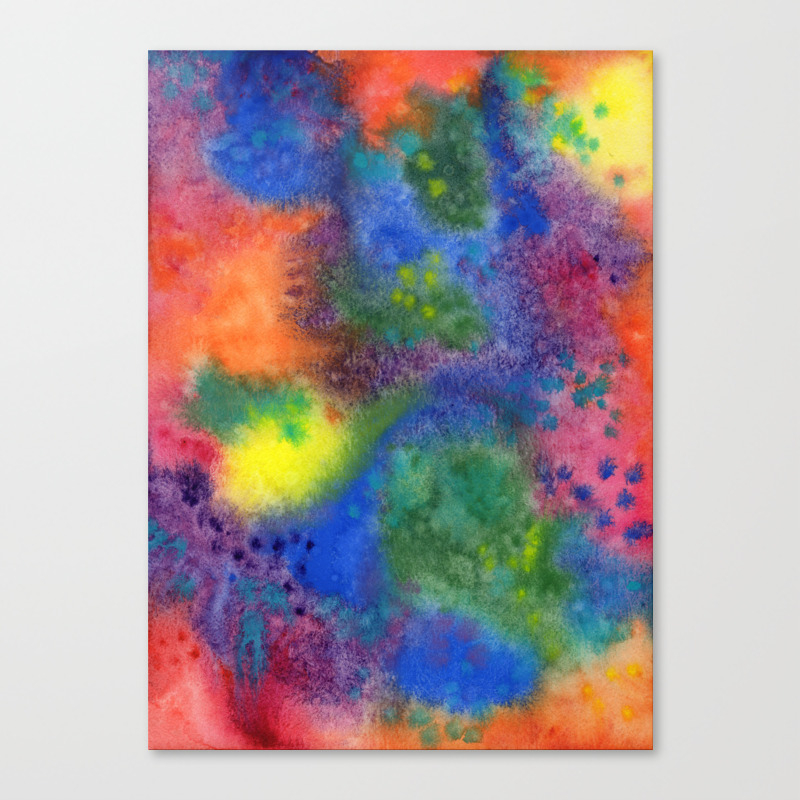 Abstract Rainbow Watercolor Canvas Print By Dragonstarart Society6
