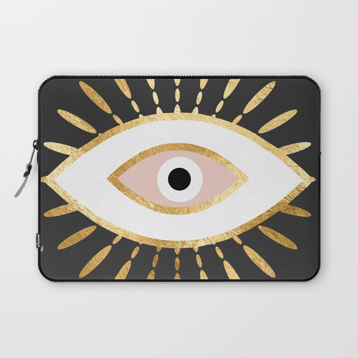 gold foil evil eye in blush Laptop Sleeve