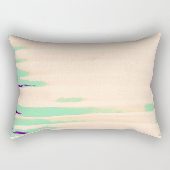Green Greenery Stripes Rectangular Pillow