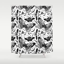 Wings and things Shower Curtain | Butterflies, Butterfly, Digital, Goth, Bugs, Pattern, Nature, Fly, Drawing, Black And White 