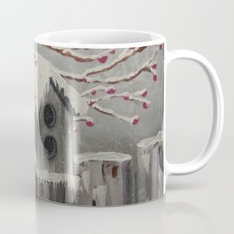 Winter Birdhouse Coffee Mug