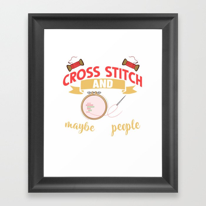 Cross Stitch Pattern Beginner Counted Needle Framed Art Print