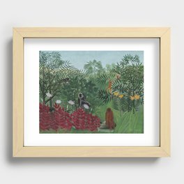 Tropical Forest with Monkeys Recessed Framed Print
