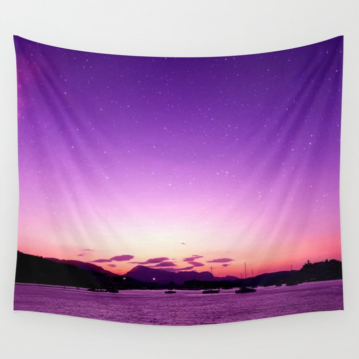 Sunset in Poros Wall Tapestry