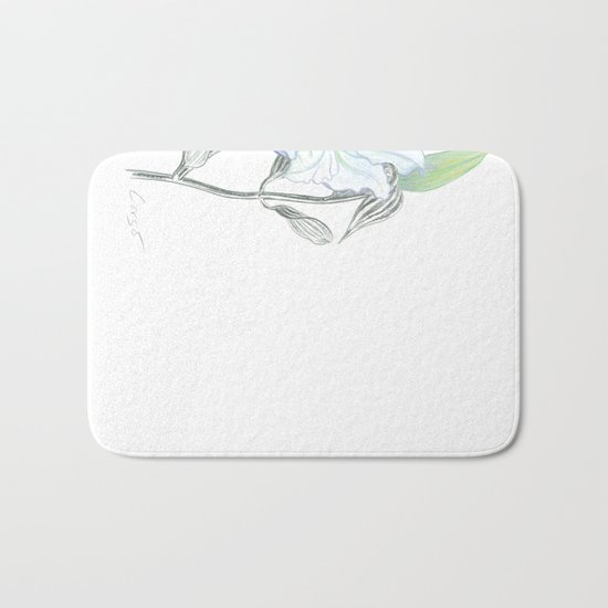 Lily 01 Botanical Flower * White Casablanca Lily Bath Mat