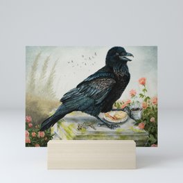 Breakfast With the Raven Mini Art Print