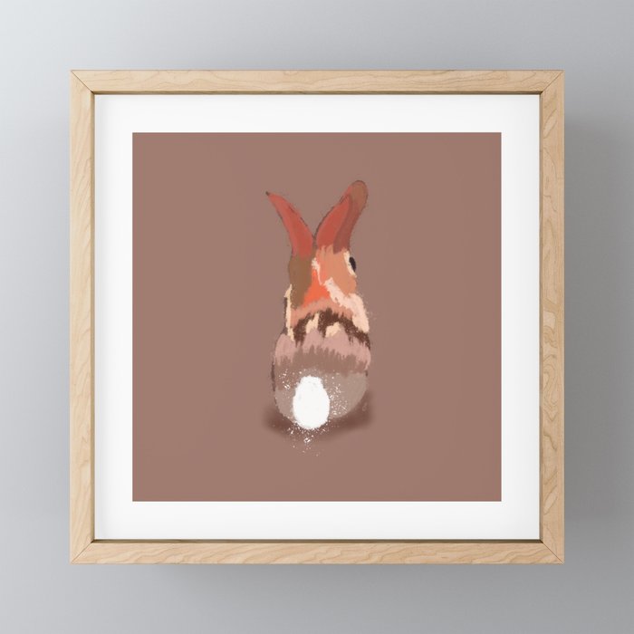 Bunny Butt - Fiery Chocolate Framed Mini Art Print