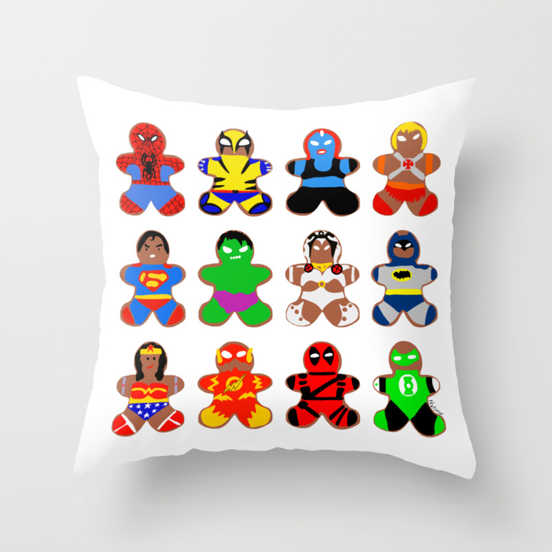 Superhero Gingerbread Man Throw Pillow By Notsniw Society6