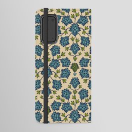 THISTLEDOWN FLORAL in MINT, CHARTREUSE AND DARK BLUE ON SAND Android Wallet Case