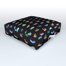 Sea slug - black Outdoor Floor Cushion