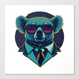 Retro Otter with Sunglasses Canvas Print
