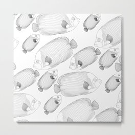 Emperor Fish Patterns Metal Print | Blackandwhite, Digital, Dory, Fish, Illustration, Pattern, Underwater, Cutefish, Emperorfish, Sea 
