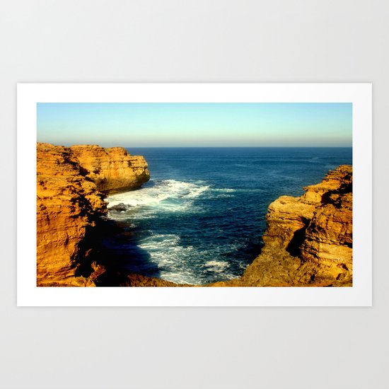 As the sunsets over the Limestone Cliffs Art Print