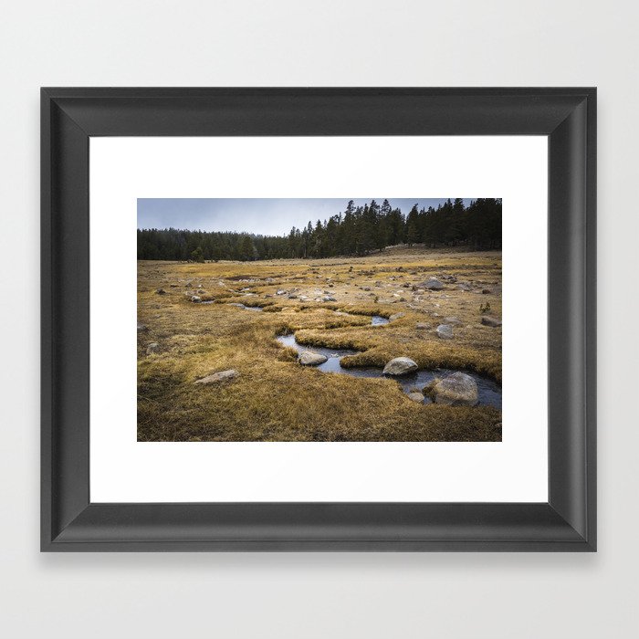 A little creek in a Big Meadow Framed Art Print