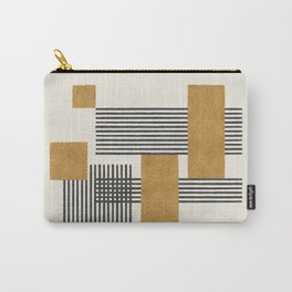 Stripes and Square Composition - Abstract Carry-All Pouch