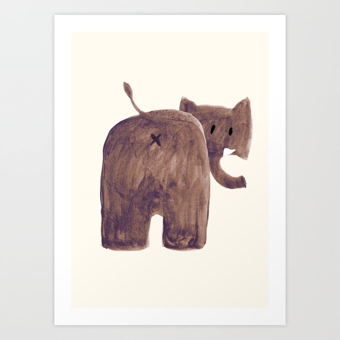 Elephant's butt Art Print