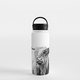 portrait of a highland cow Water Bottle