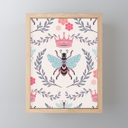 Queen Bee - Coral Pink Framed Mini Art Print