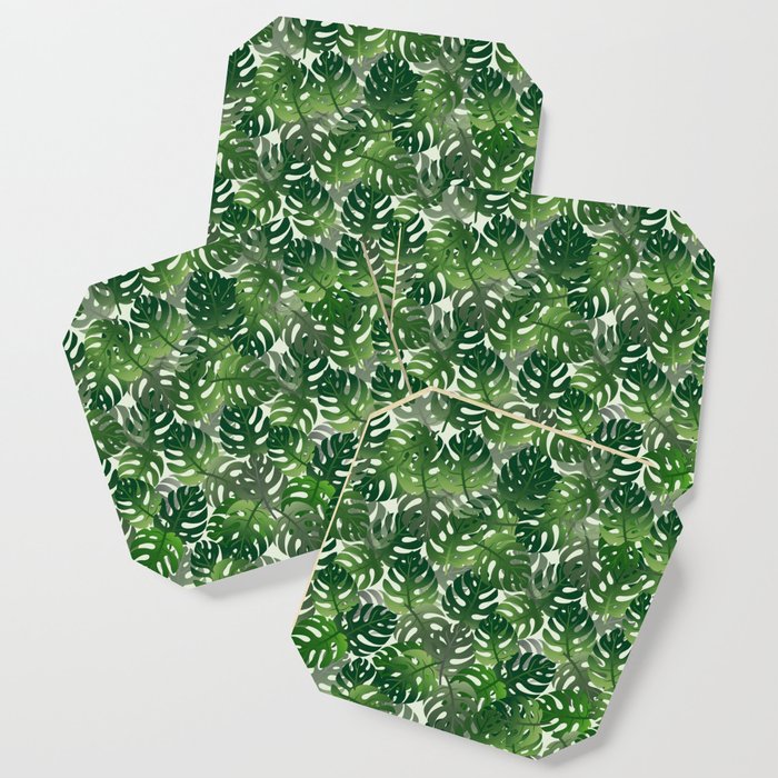 Exotic Palm Leaf Pattern Coaster