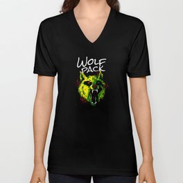 Wolf Pack Furious Werewolf Wild Animal V Neck T Shirt