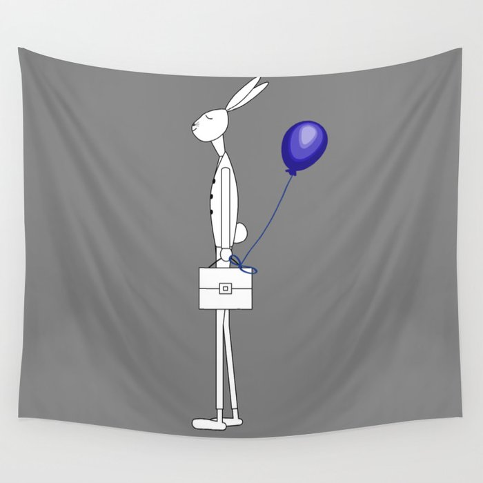 Bunny with balloon Wall Tapestry
