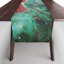 Cosmic Cliffs Carina Turquoise Teal Red Table Runner