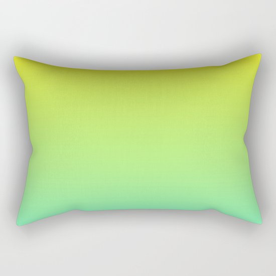 Ombre gradient illustration yellow blue green colors Rectangular Pillow