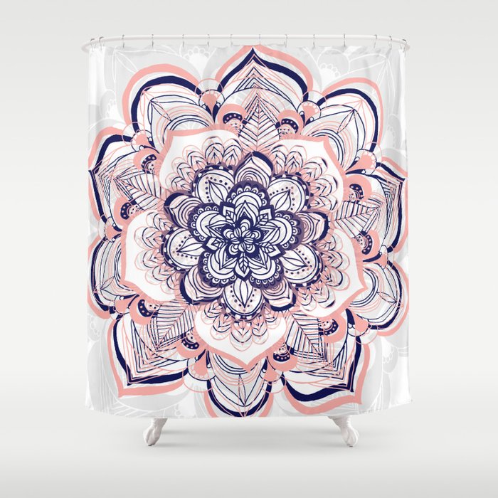Woven Dream Mandala In Pink White And Deep Purple Shower