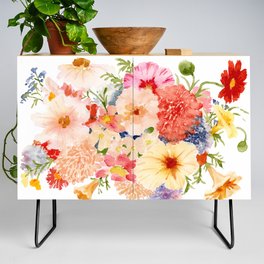 Colorful Pansy Bouquet  Credenza