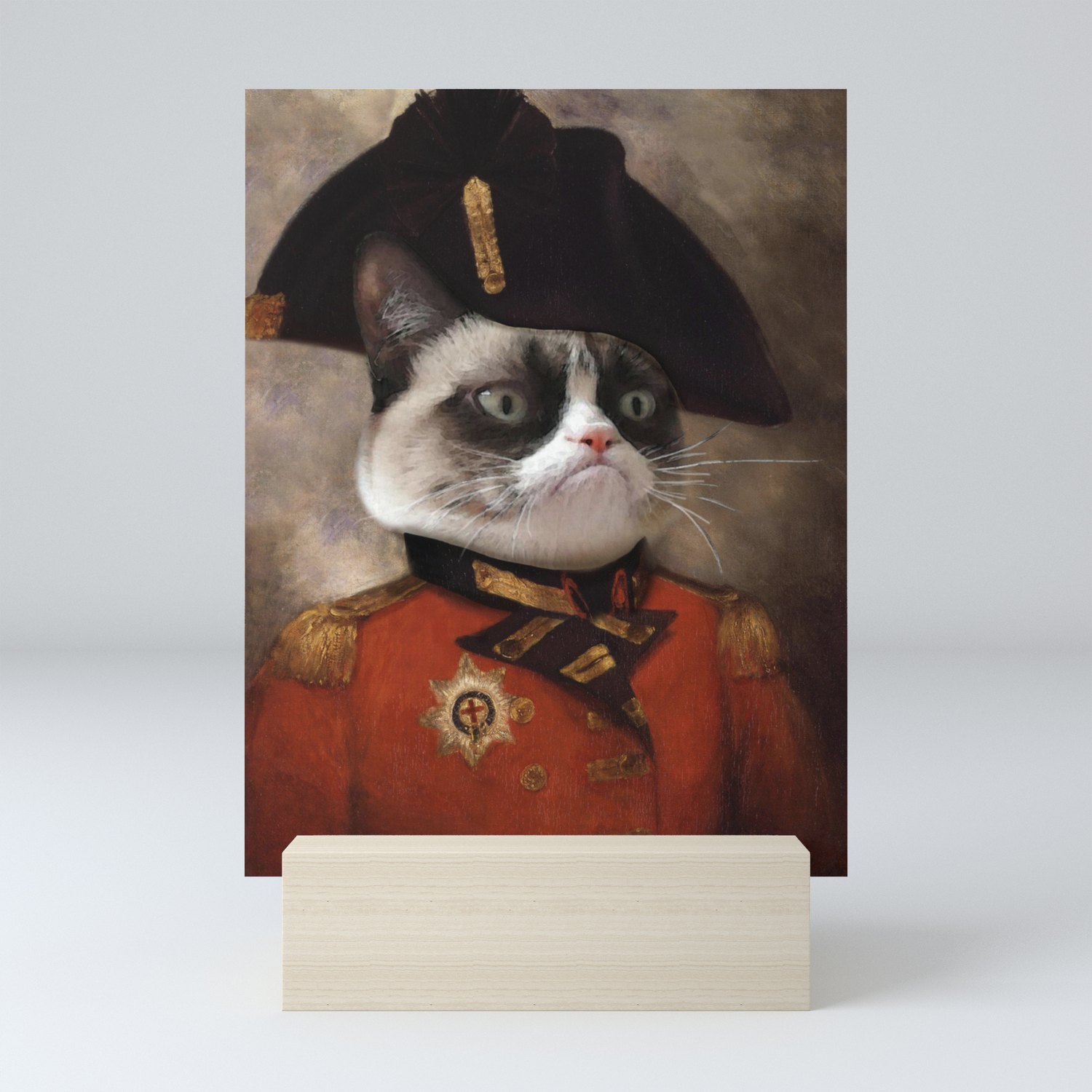 Angry Cat Grumpy General Cat Mini Art Print By Catalinanastase