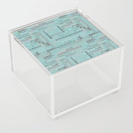 muted mint blue ink marks hand-drawn collection Acrylic Box
