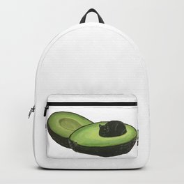 Avocado Cat Backpack | Cat, Painting, Silly, Spring, Curated, Vegetable, College, Gift, Kitten, Fruit 