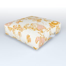 Honey, Pink & Gold Zodiac Toile Pattern. A Great Gift Idea For Astrology Fans! Outdoor Floor Cushion