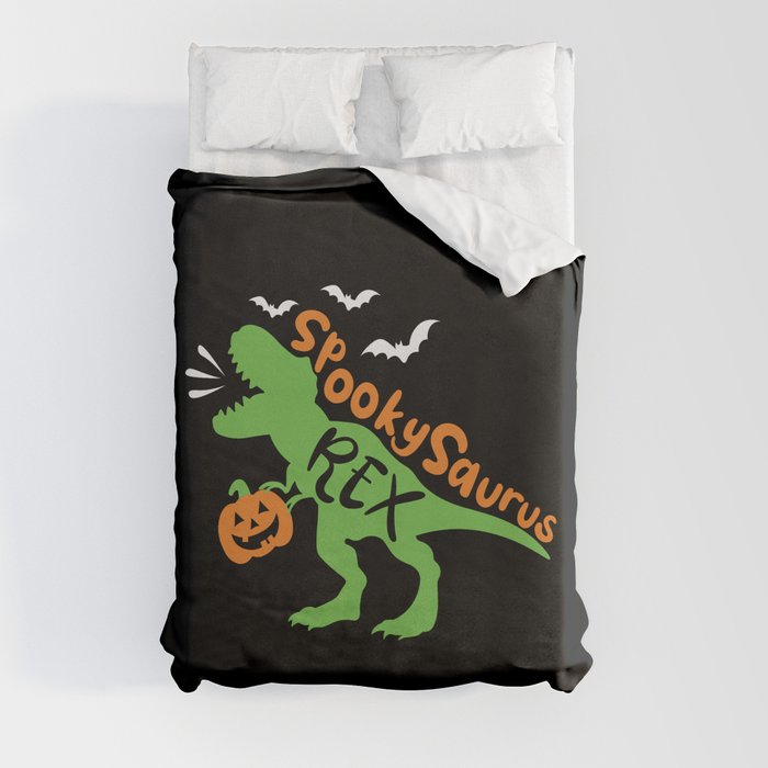 SpookySaurus Rex Halloween Funny Dinosaur Duvet Cover
