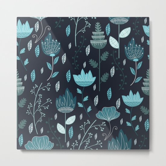 Blue flowers Metal Print