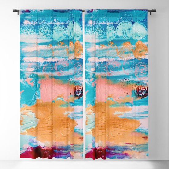 Bluebird Of Happiness Abstract Painting Blackout Curtain By