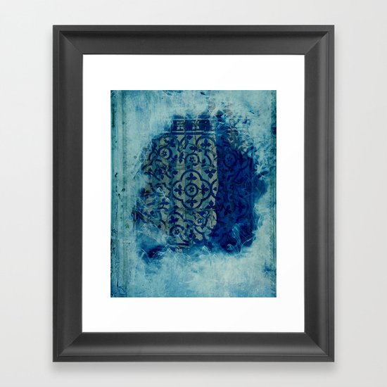 mosaic in cyan Framed Art Print
