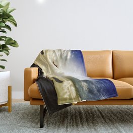 Dou colore photo of Flying whales Throw Blanket