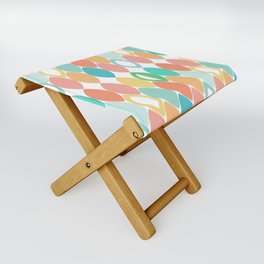 Colourful summer leaves pastel seamless pattern Folding Stool
