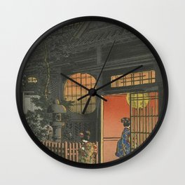 Night at Japan, Ukiyo-e Wall Clock | Old, Ukiyo E, Digital, Painting, Akita, Iphonecase, Kyoto, Poster, Artprint, Fabulous 