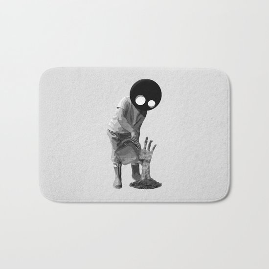 Gardener (black and white) Bath Mat
