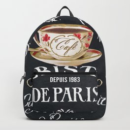 Cafe De Paris Backpack | Black, Coffeeshop, Paris, Coffee, Chalkboardart, Bistrodecor, Frenchcafe, Bistro, Coffeecup, Typography 