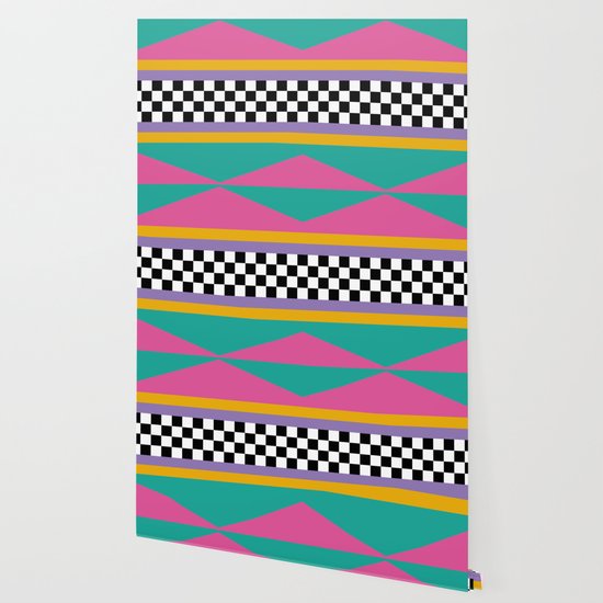 Checkered Pattern Grid Vintage 80s Retro 90s Wallpaper By