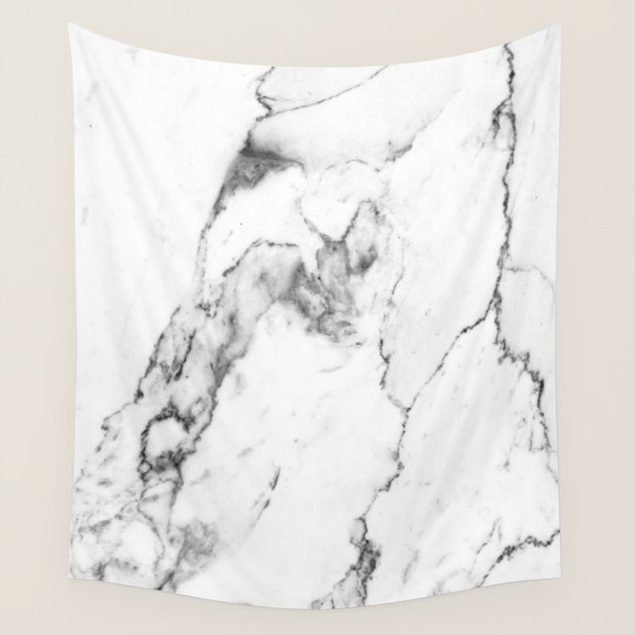 White Marble I Wall Tapestry by THE AESTATE Society6