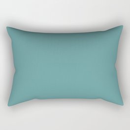 Restful Dark Pastel Aquamarine Blue Green Solid Color Pairs To Sherwin Williams Cloudburst SW 6487 Rectangular Pillow